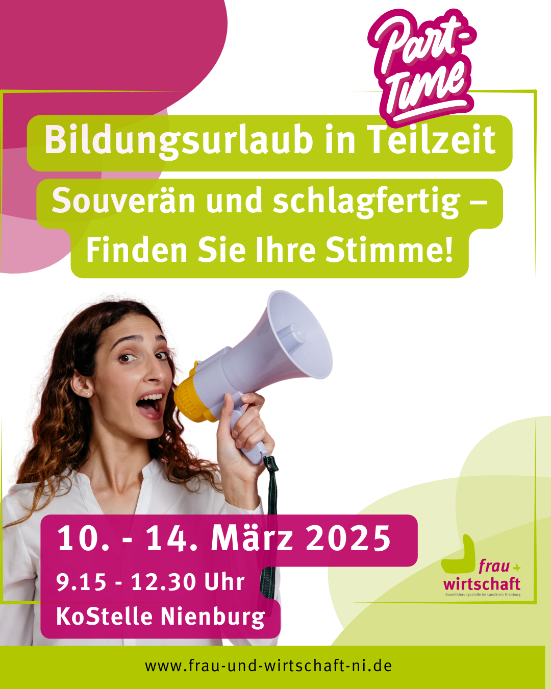 frau+wirtschaft bietet Bildungsurlaub in Teilzeit an