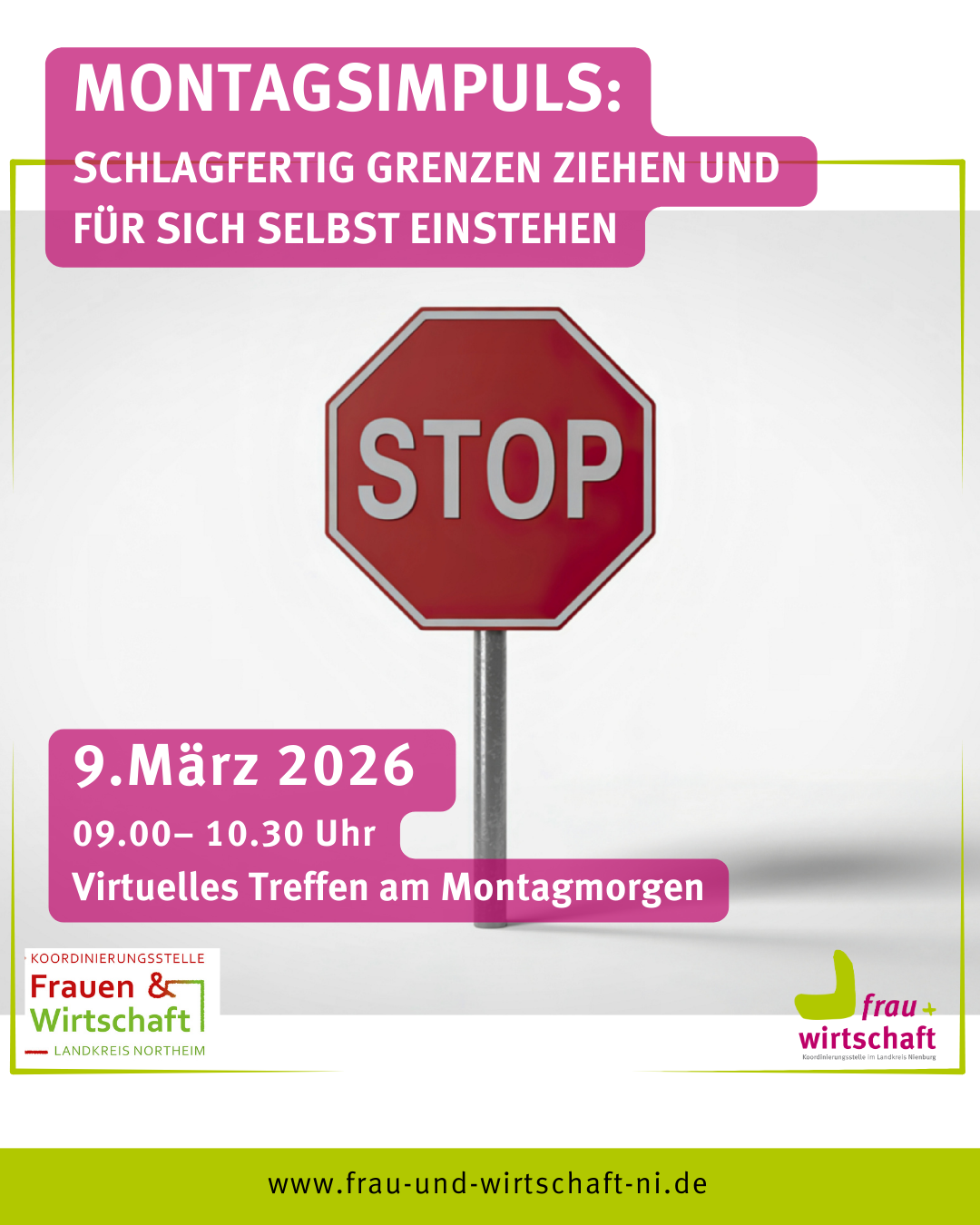 Montagsimpuls online: Schlagfertig Grenzen ziehen und für sich selbst einstehen