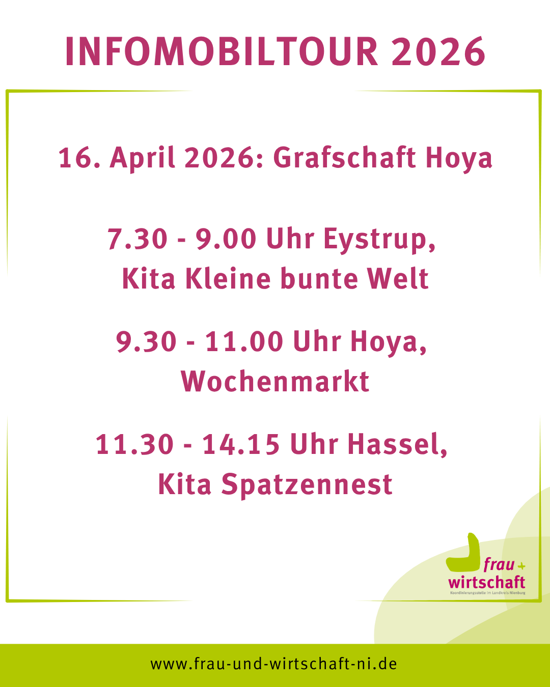 Infomobiltour am 16. April 2026 in der Grafschaft Hoya