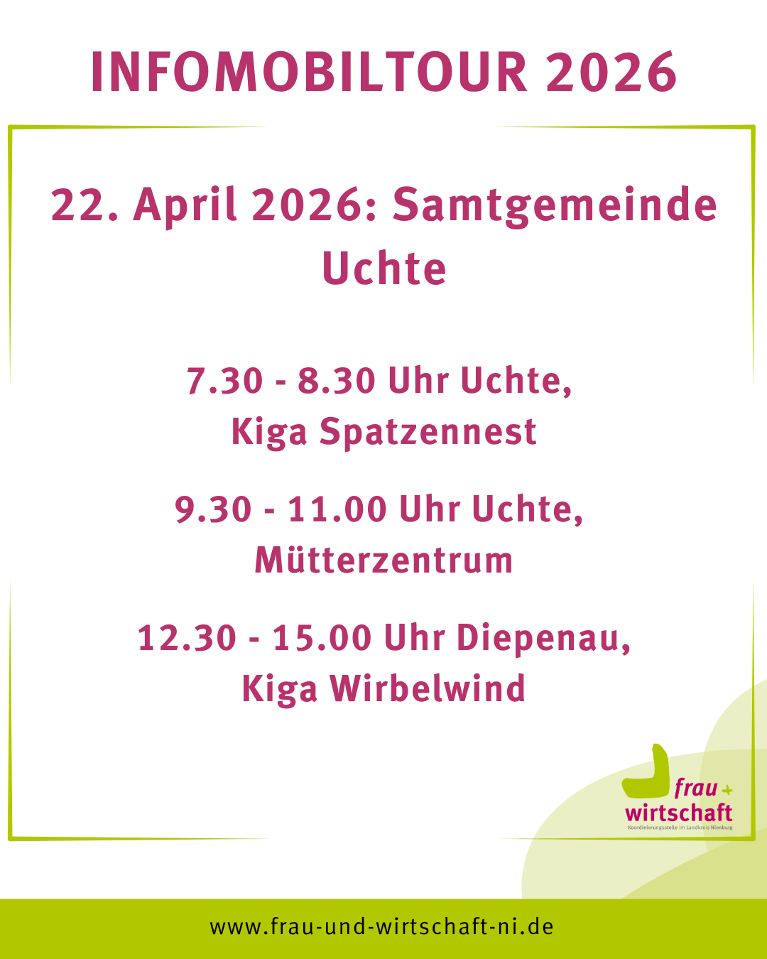 Infomobiltour am 22. April 2026 in der Samtgemeinde Uchte