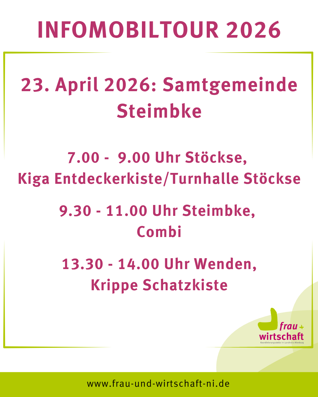 Infomobiltour am 23. April 2026 in der Samtgemeinde Steimbke