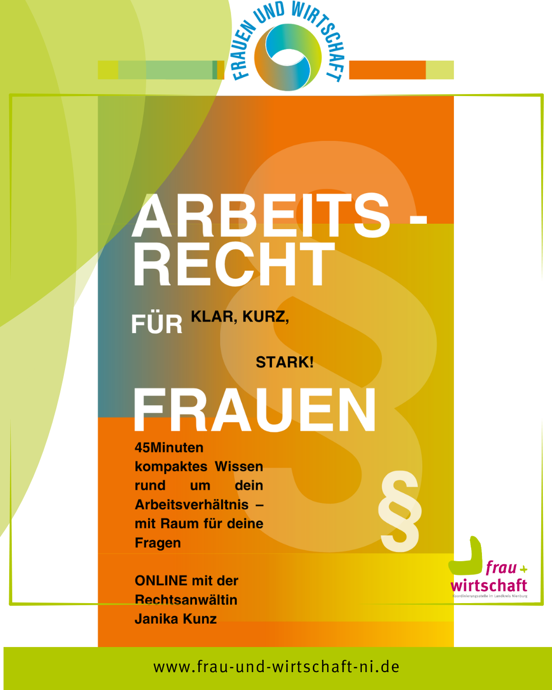Hinweis: Veranstaltungsreihe “Arbeitsrecht für Frauen”